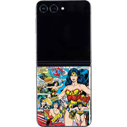DC Comics Wonder Woman Comic Blast Galaxy Z Flip5 5G Skin